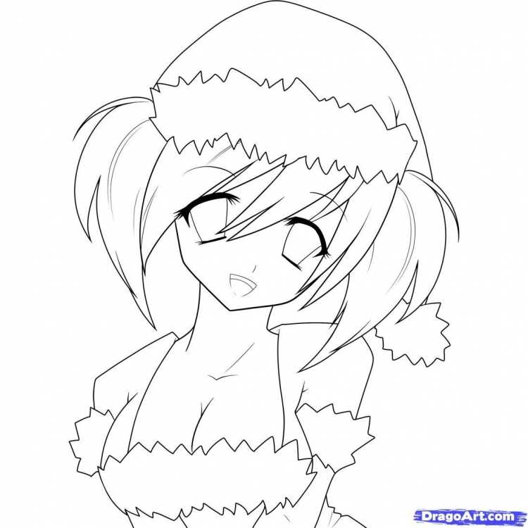 Новогодние раскраски аниме