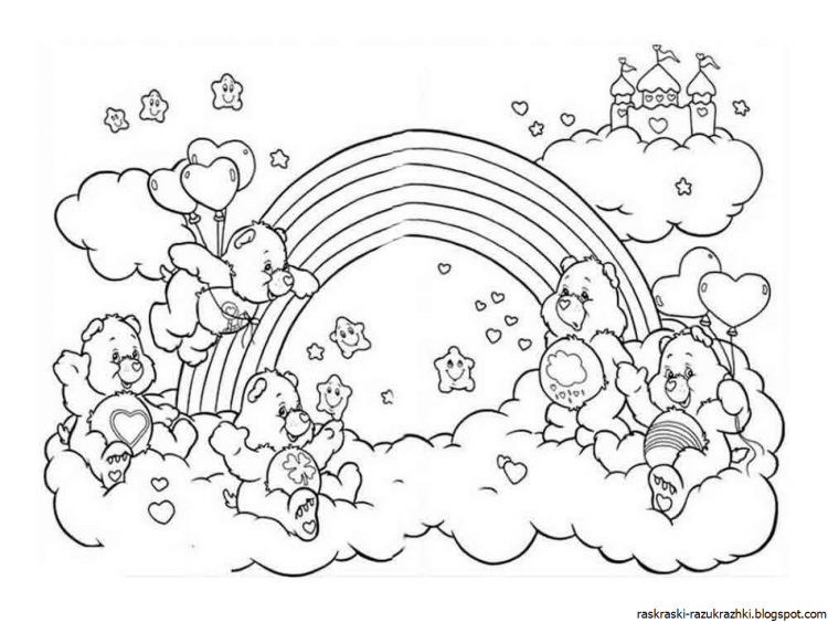 Радуга раскраска для детей
