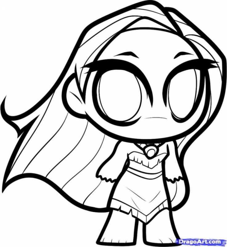 Раскраски девушки Чиби