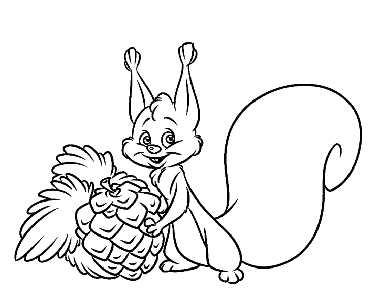 Белочка рисунок раскраска