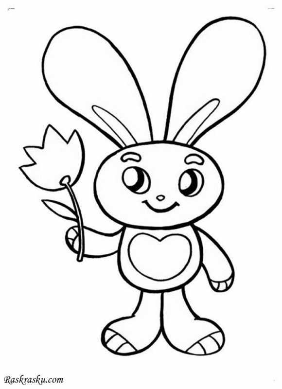 Раскраска заяц для детей 4-5 лет