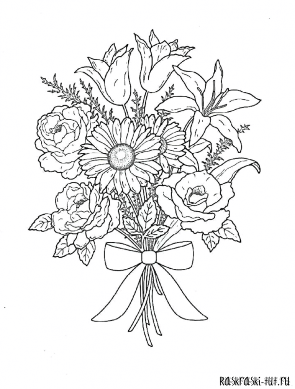Букет цветов для срисовки