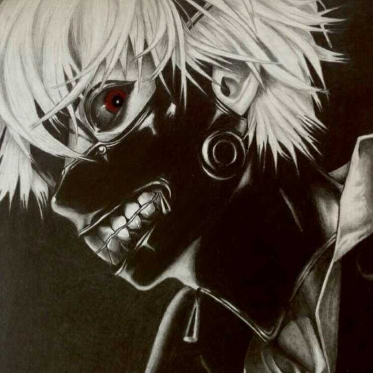 Токийский гуль Канеки Кен для срисовки