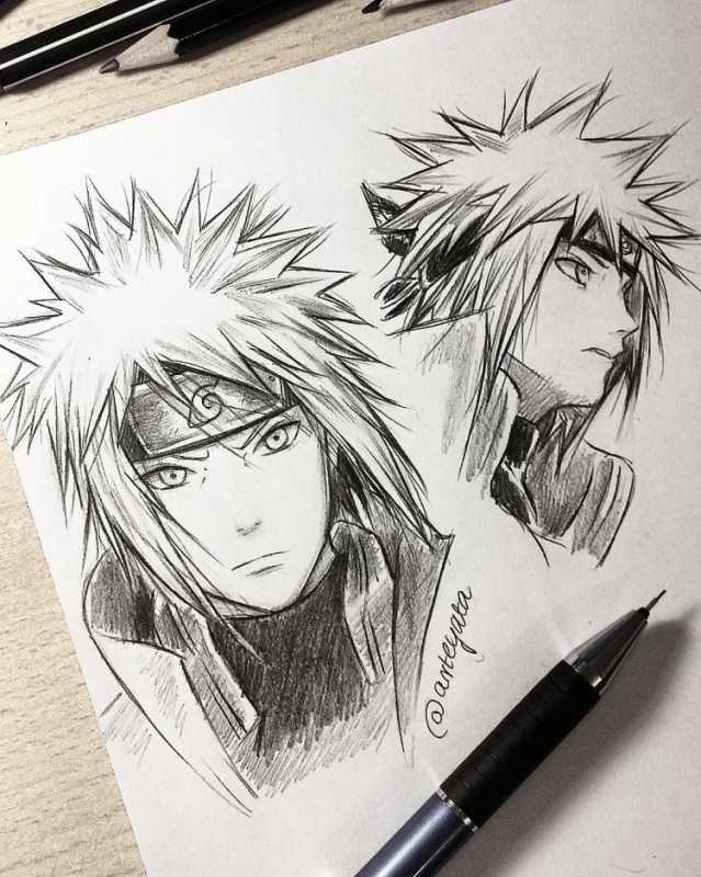 Саске и Какаши карандашом