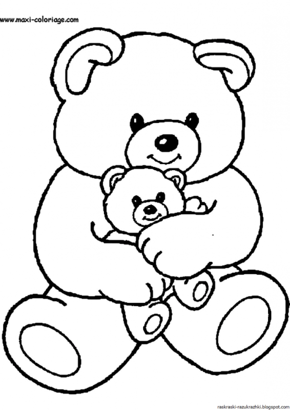 Белый медведь раскраска для детей