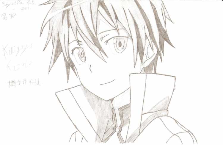 Аниме парень карандашом легко