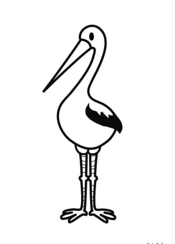 Аист раскраска для малышей