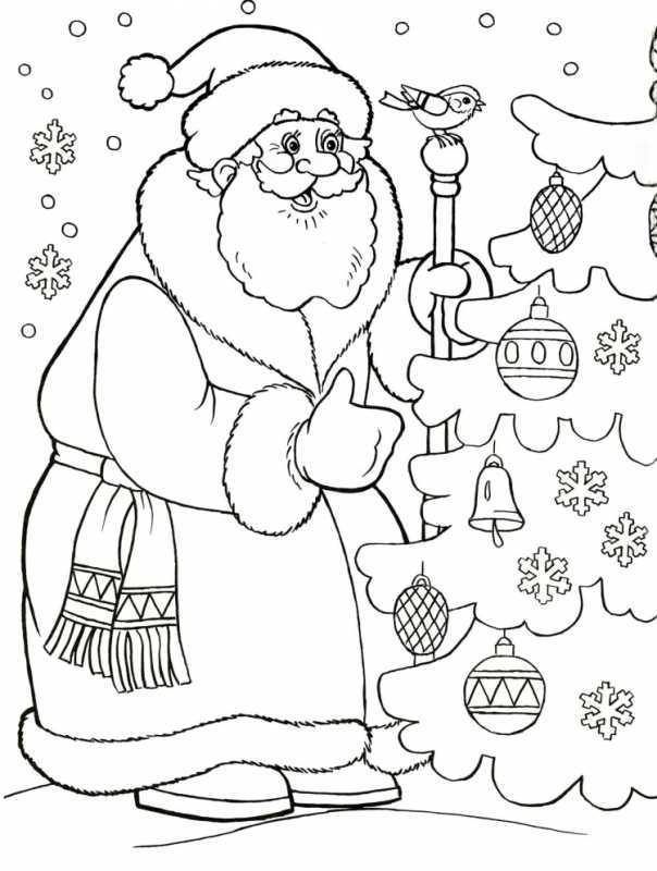 Раскраска английский дед Мороз