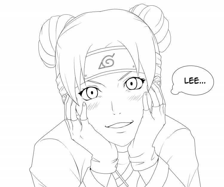 Раскраска Наруто тентен