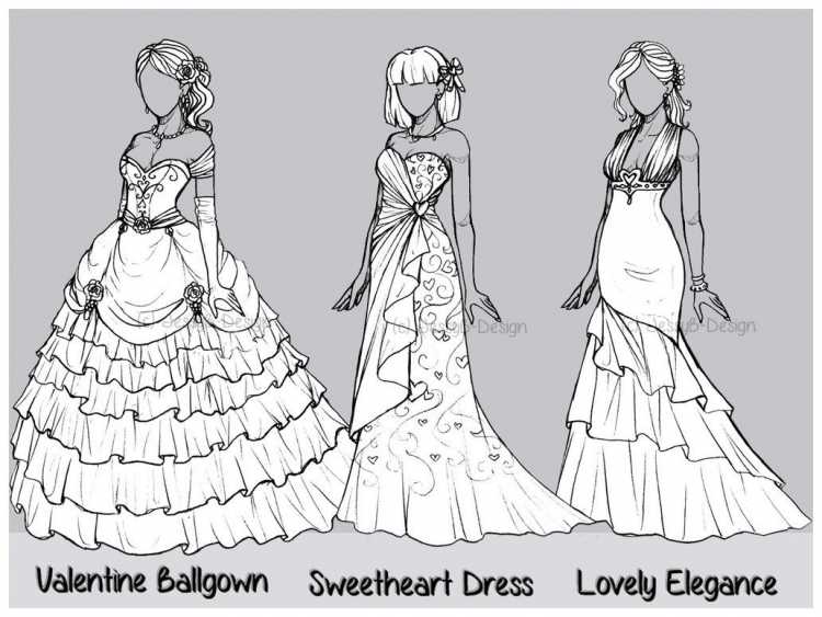 Эскиз бального наряда