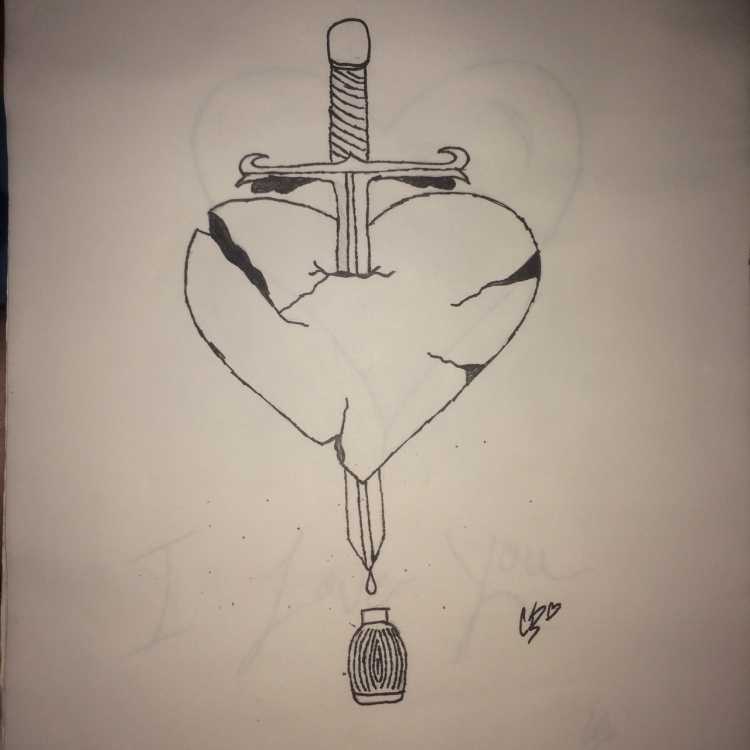 Идея мюзикла Ромео и Джульетта в рисунке символе