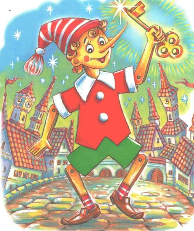 Буратино. Раскраска.