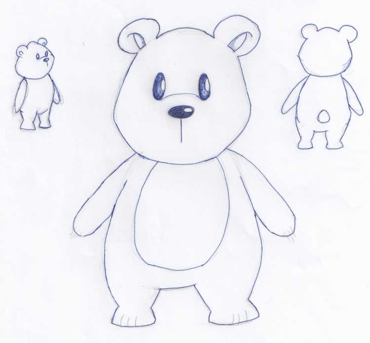 Поэтапное рисование медведя для детей