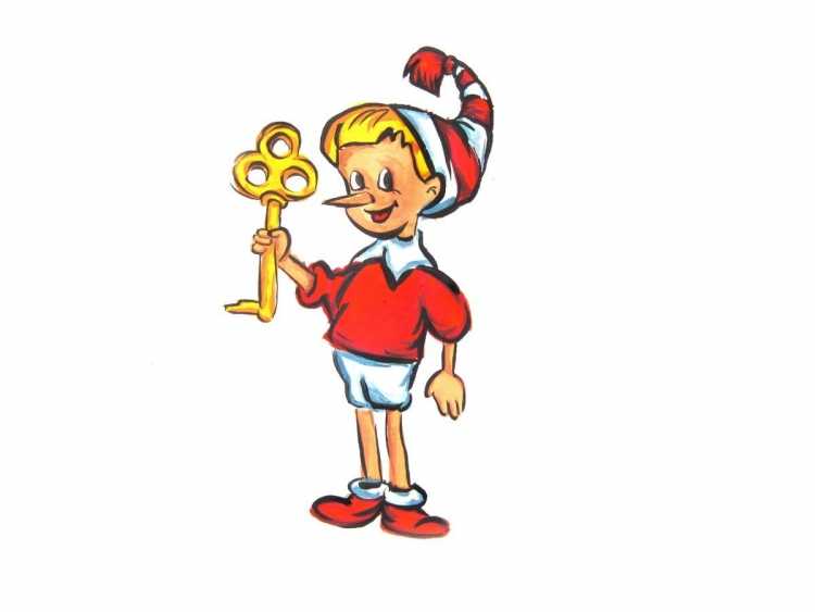 Поэтапный рисунок Буратино