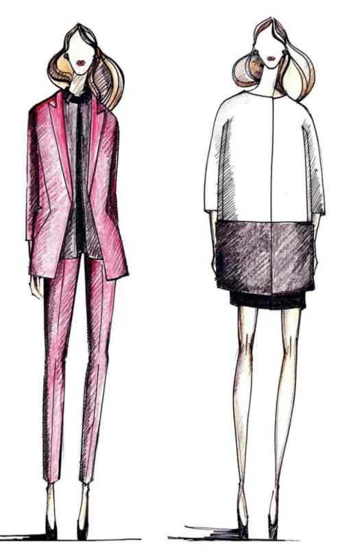 Зарисовки моделей одежды