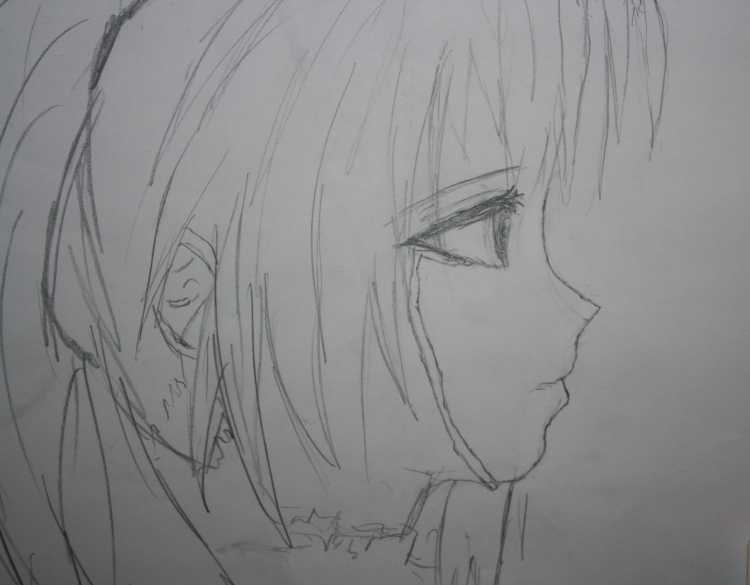 Аниме слезы карандашом