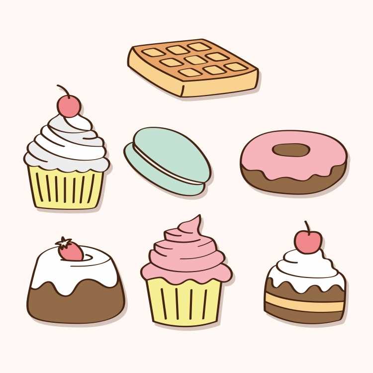 Рисунки пирожных для срисовки
