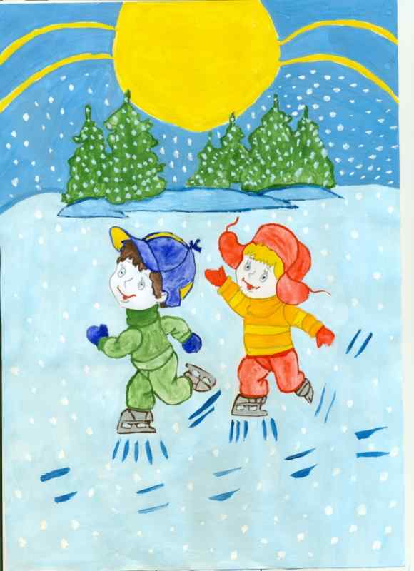 Раскраски зимние забавы для детей 5-6 лет