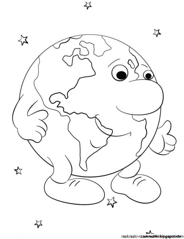 Земля раскраска