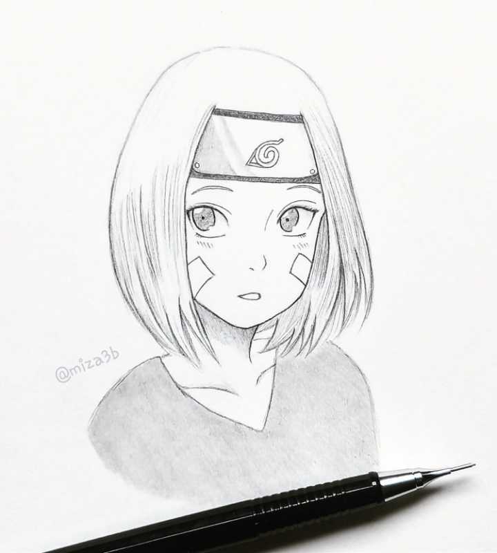 Скетчи аниме Наруто Рин