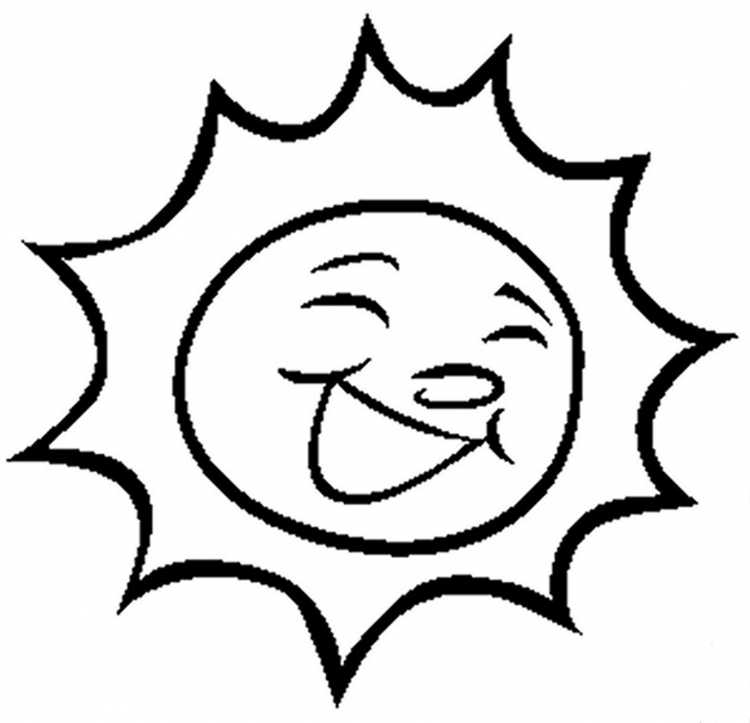 Раскраска солнце и облака