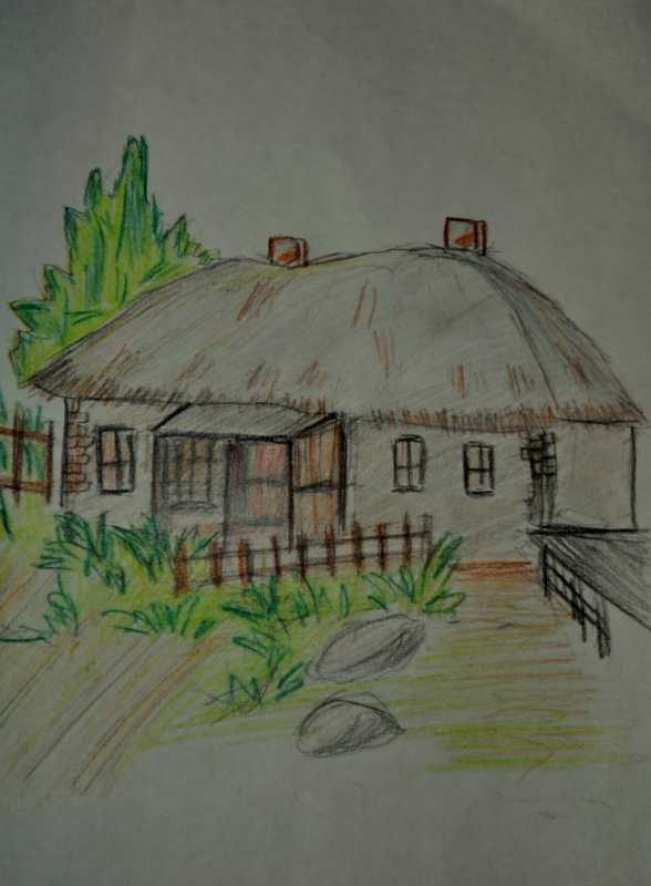 Рисование Кубанская хата