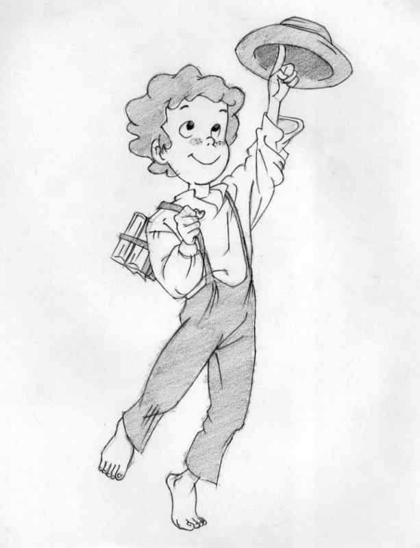 Портрет Тома Сойера раскраска