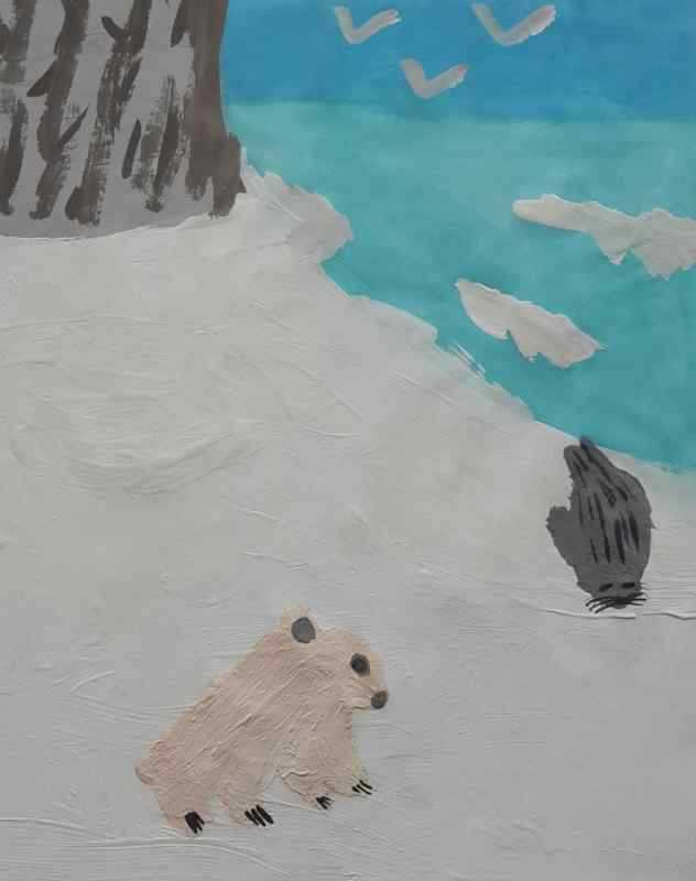 Детские рисунки на тему Арктика