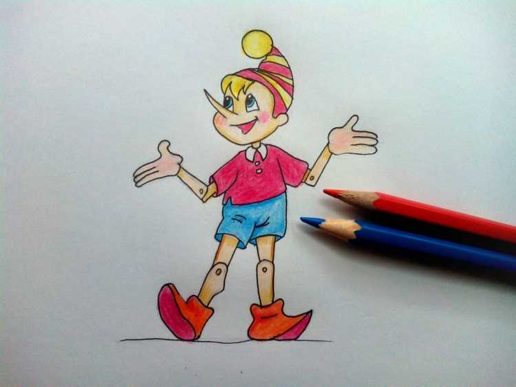 Буратино. Раскраска.