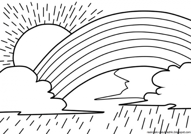 Радуга раскраска для детей