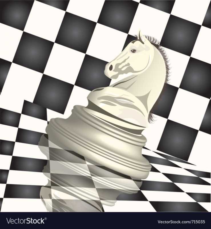 Шахматная фигура конь на шахматной доске