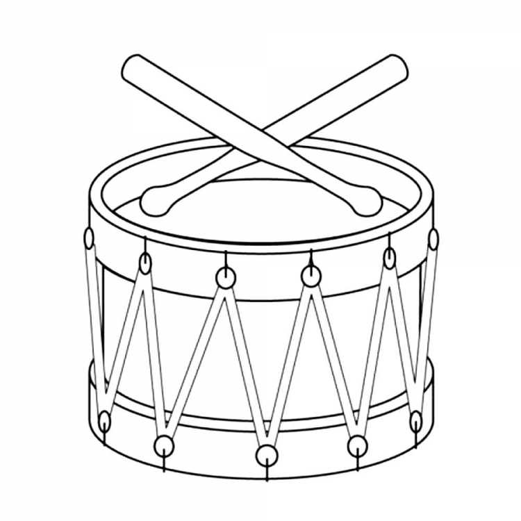 Барабан раскраска для детей