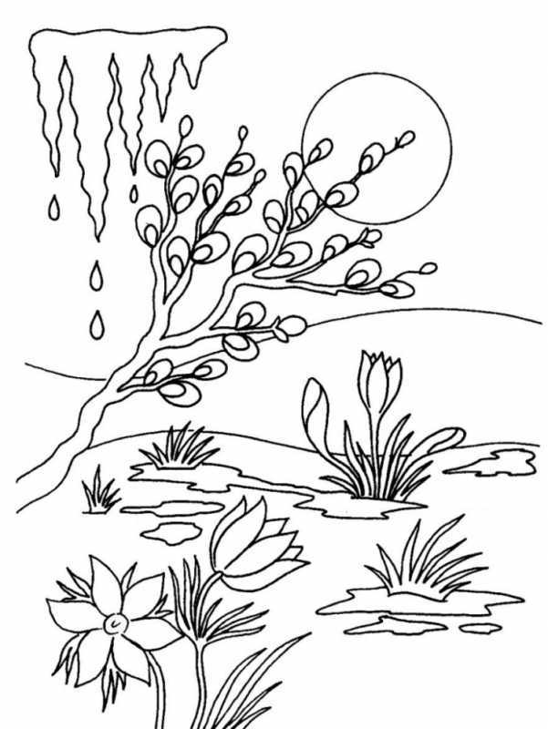 Раскраска. Весна