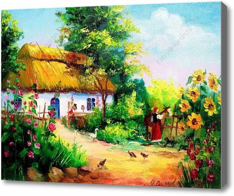 Рисование деревни