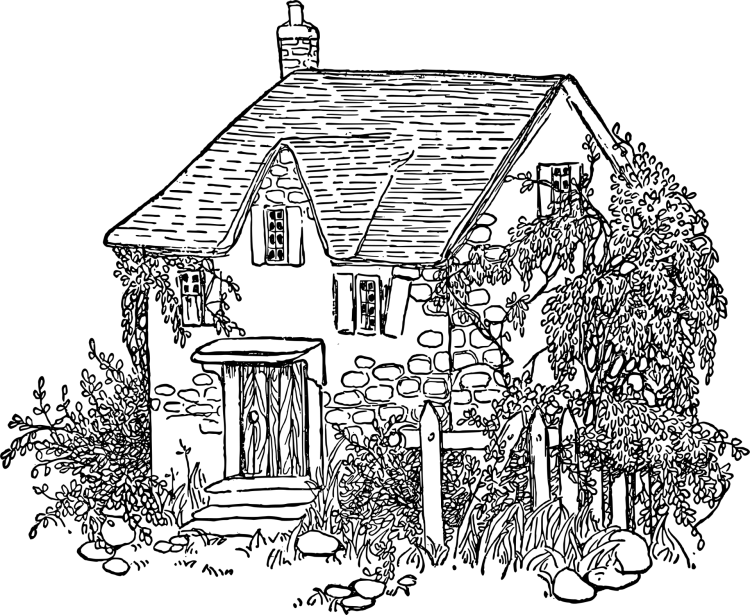 Деревенский домик раскраска
