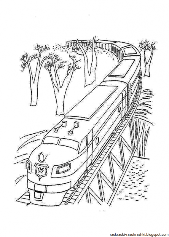 Раскраска поезд