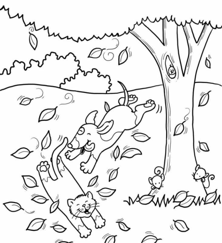 Раскраски осень листья для детей