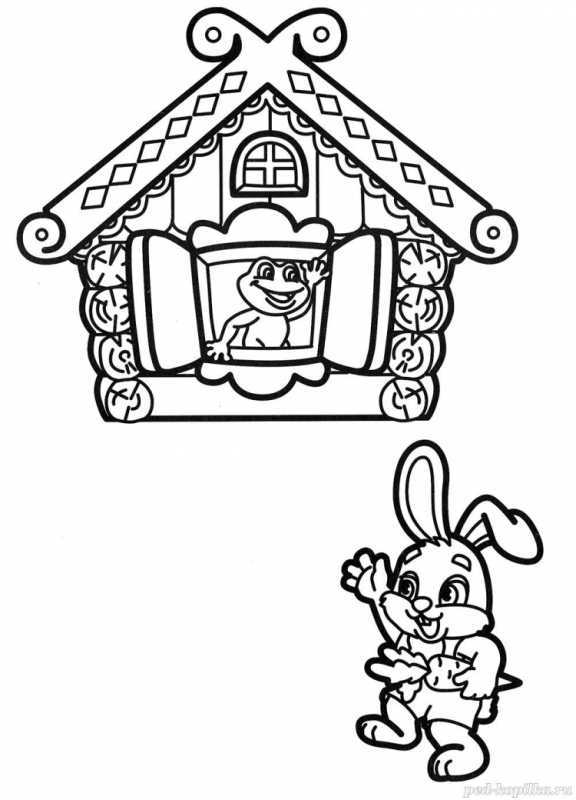 Теремок раскраска для малышей