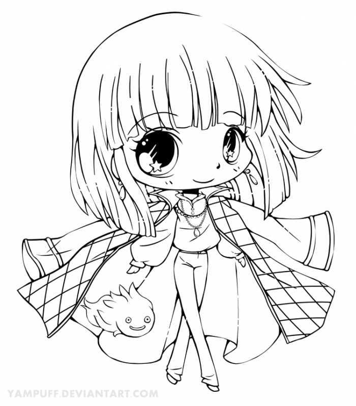 Раскраски для девочек в стиле Чиби
