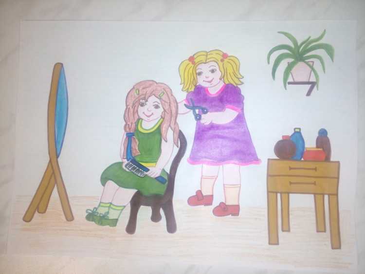 Рисование на тему профессия парикмахер детей для