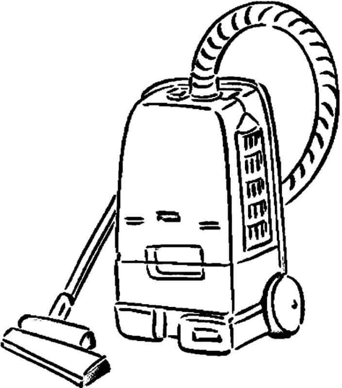 Пылесос раскраска для детей