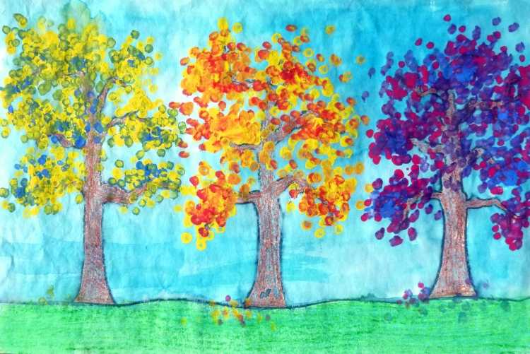 Картина осенние деревья для детей дошкольного возраста