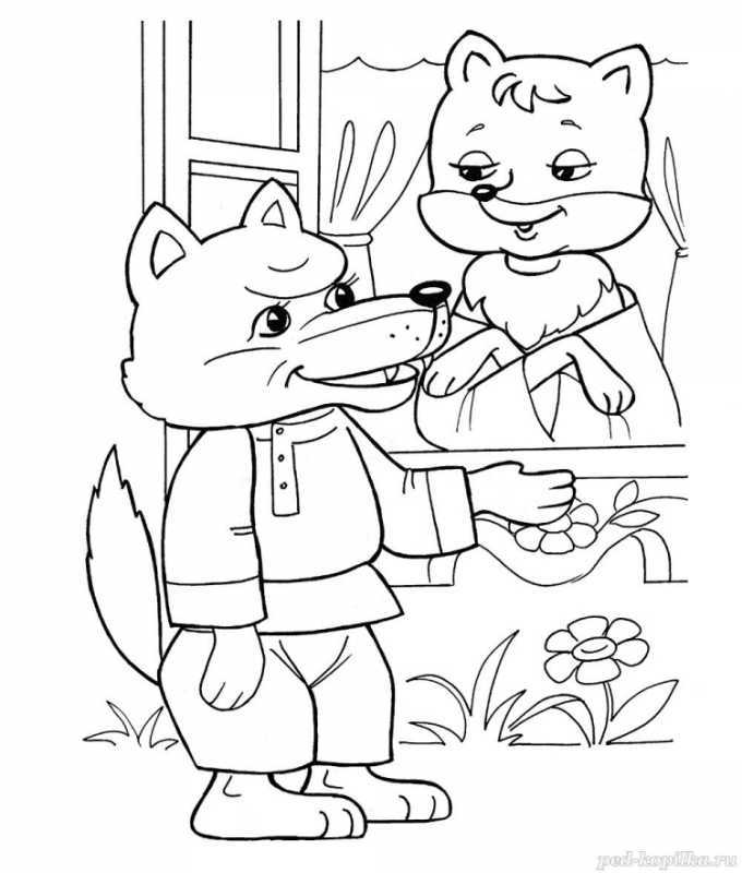 Раскраски к сказке Заюшкина избушка для детей