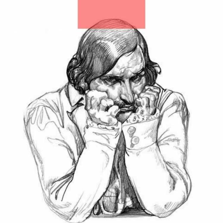 Портрет Гоголя карандашом для срисовки