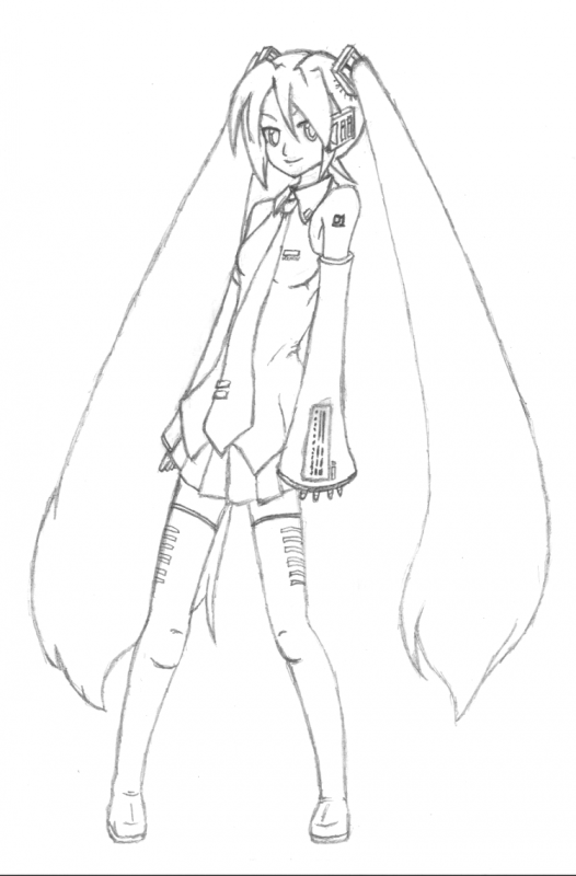 Аниме девочка сидит для рисования