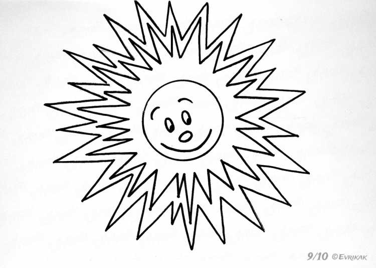 Раскраска. Солнышко