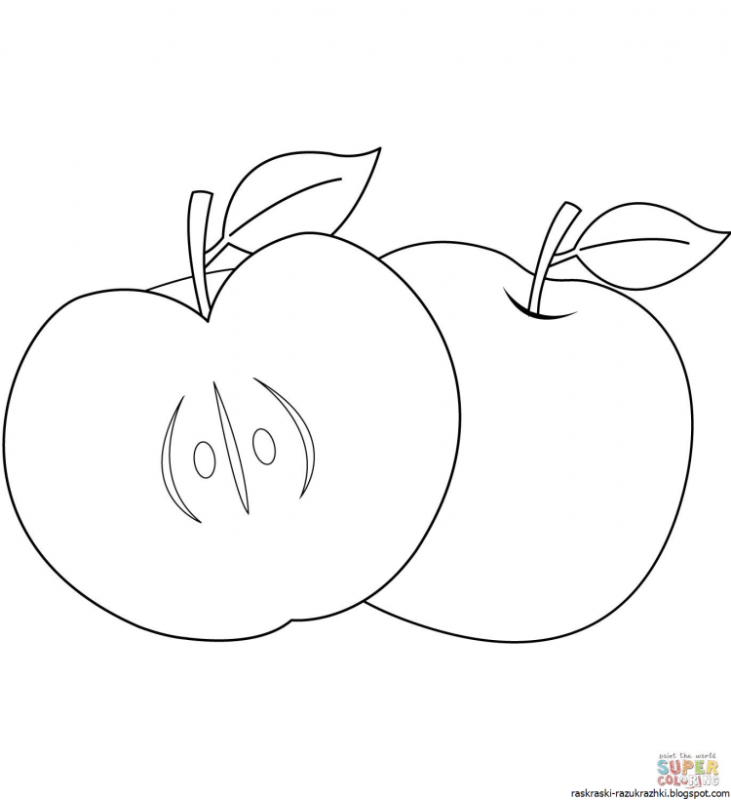 Яблоко раскраска