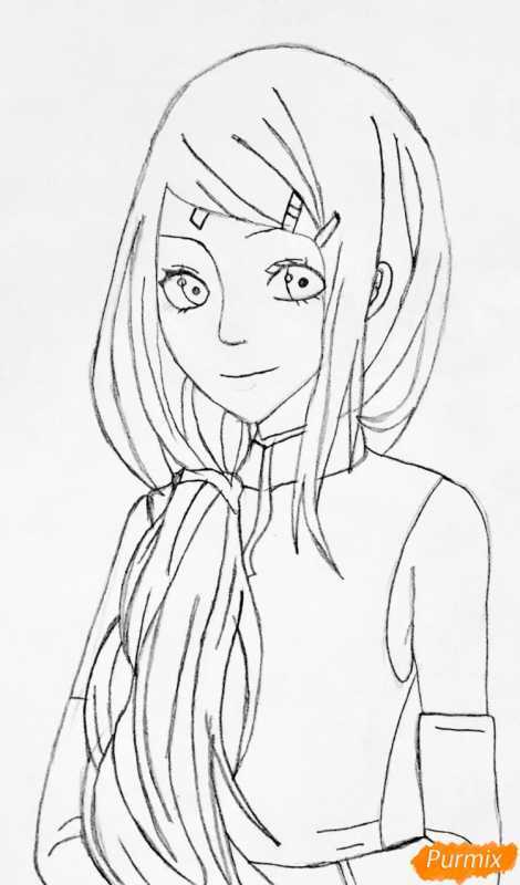 Сакура карандашом аниме