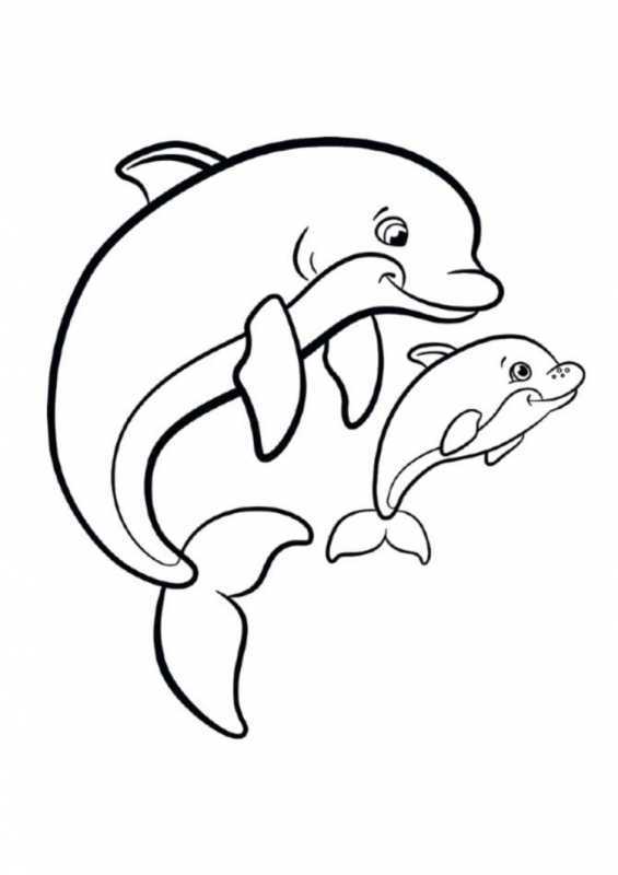 Раскраска "дельфины"