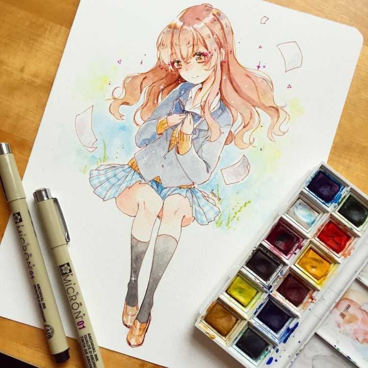 Скетчинг аниме девочки